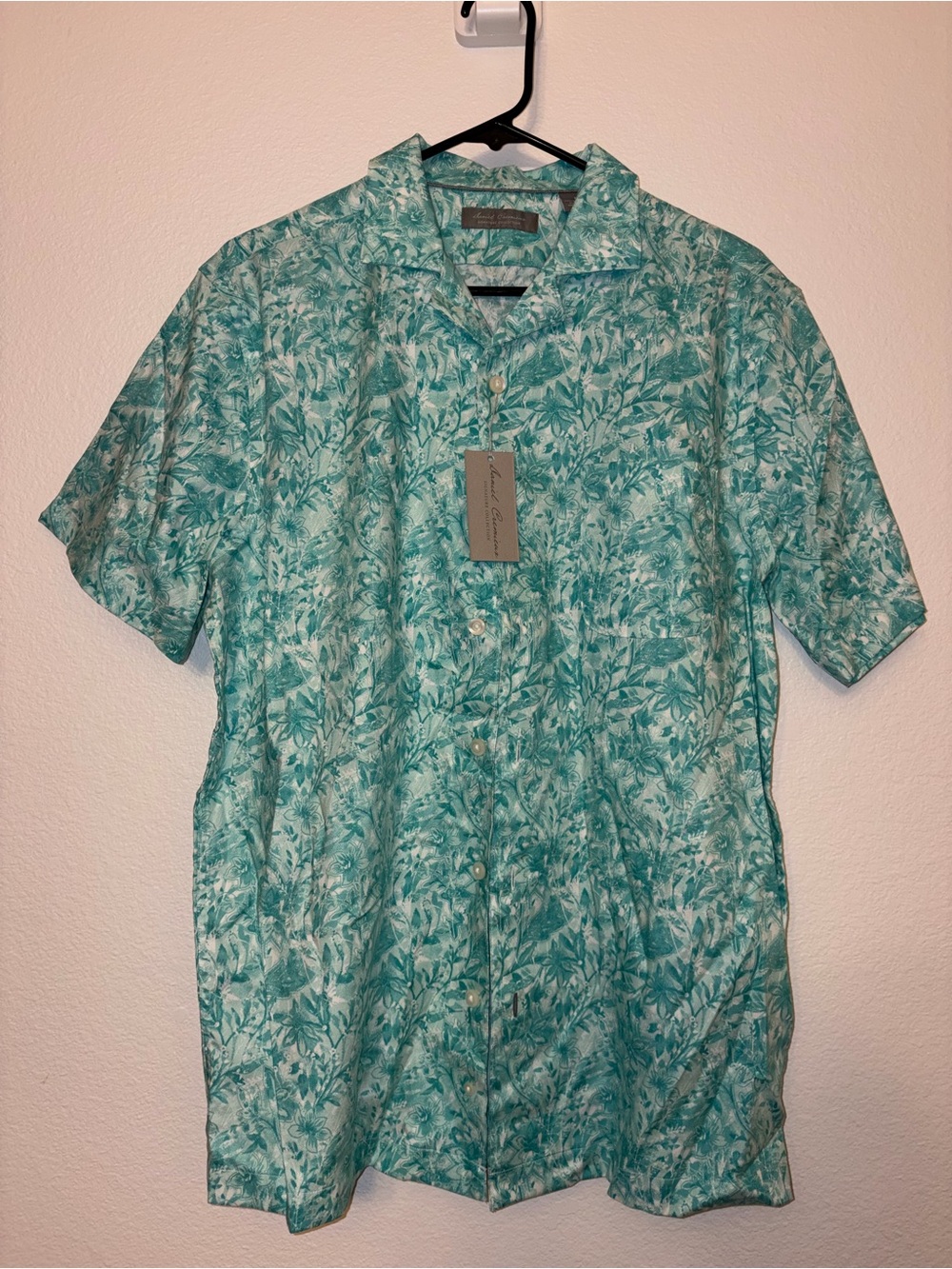 Daniel Cremieux Signature Mens Hawaiian Floral Button Up Shirt NWT Teal